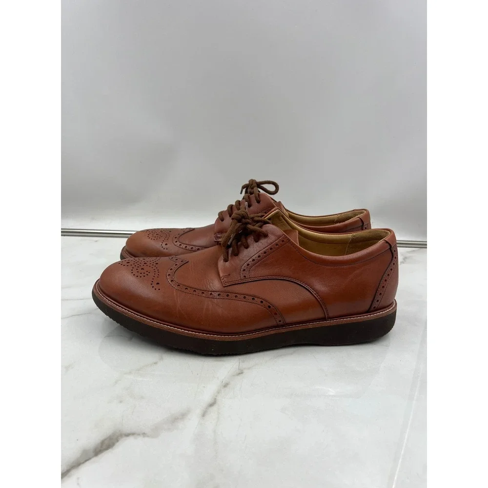 Samuel Hubbard Shoes Mens Sz 13W Loafers Whiskey Brown Leather Wingtip Oxford